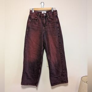 BDG Urban Outfitters Burgundy Wide Leg Jeans 24W 32L